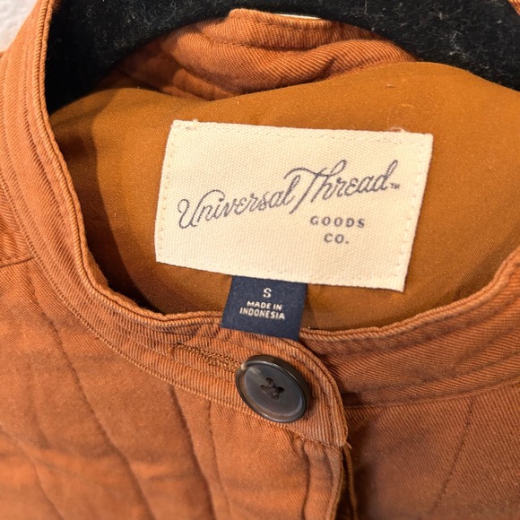 Universal Thread Burnt Orange Quilted Belted Utility Jacket Mock Neck Small - Picture 3 of 11